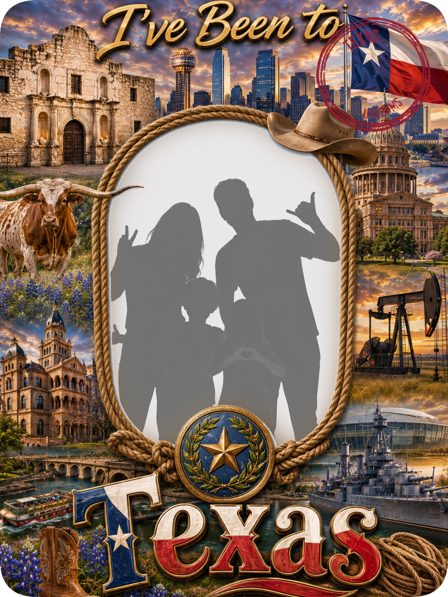 Texas travel magnet